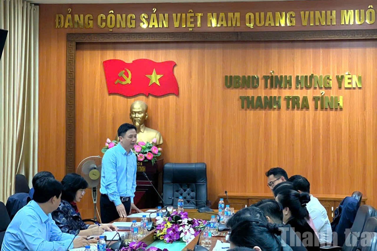 Ông Phạm Hùng, Cục trưởng Cục I, Thanh tra Chính phủ, Trưởng đoàn công tác phát biểu kết luận buổi làm việc