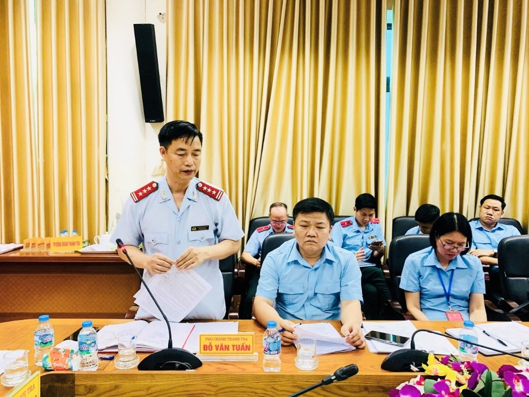 Đ/c Đỗ Văn Tuấn- Phó Chánh Thanh tra tỉnh, Trưởng Đoàn Thanh tra phát biểu